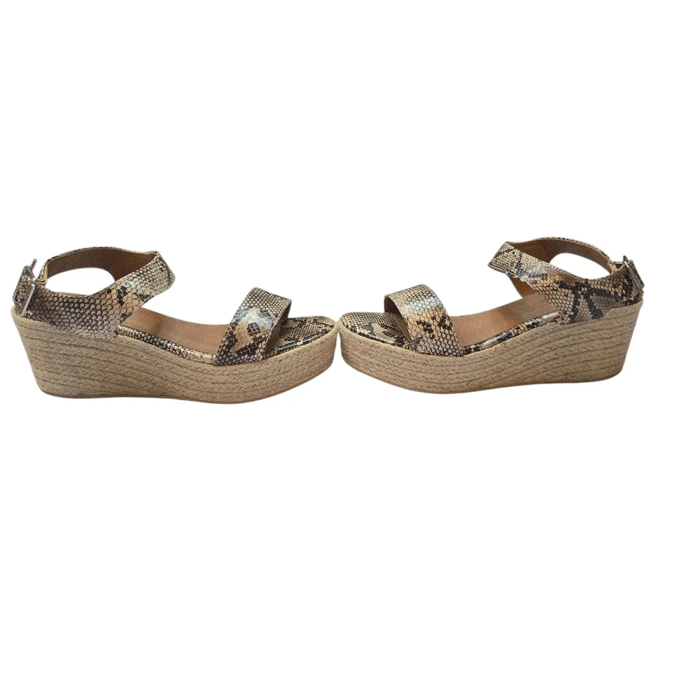 City Classifired Snake Print Wedge Sandals